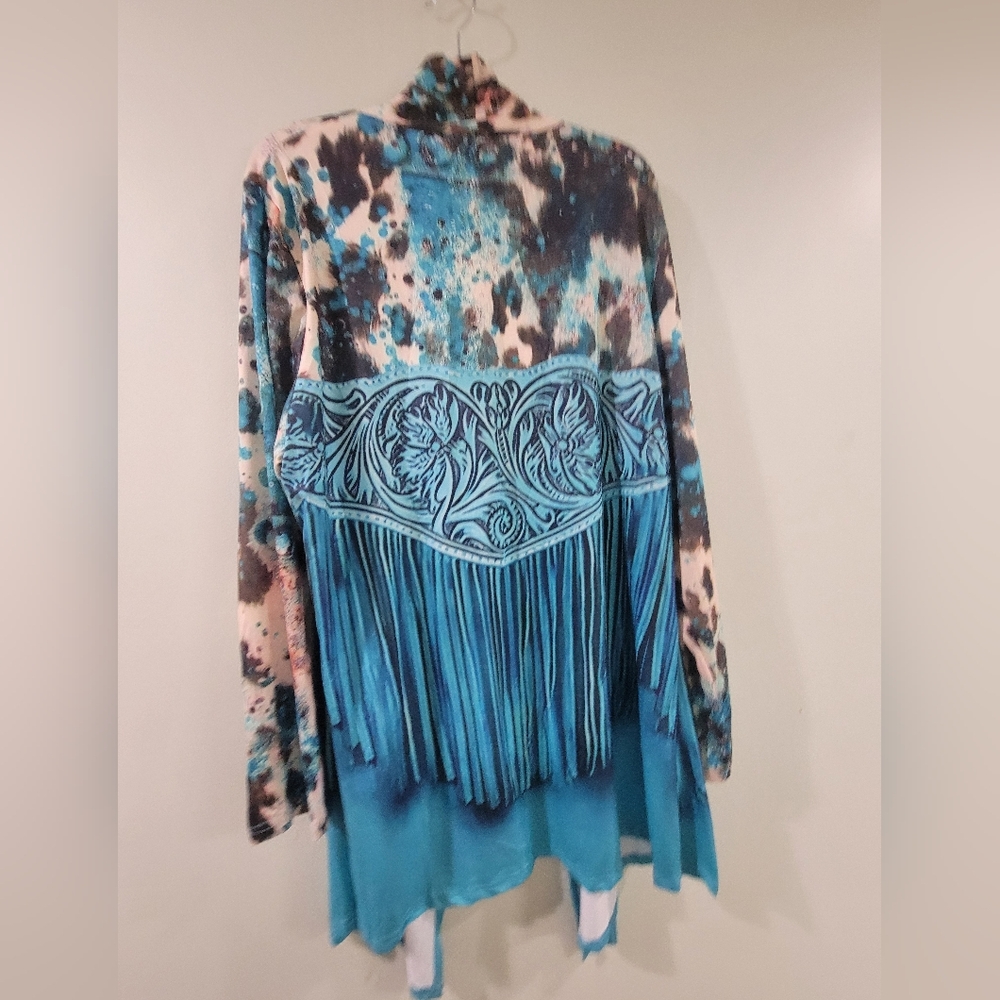 Lightweight Jacket Kimono Not Sheer Long STUNNNG western Vibe BOHO chic. - Picture 4 of 5